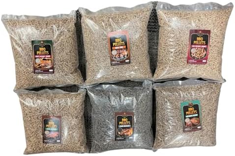 Lumber Jack BBQ 6 x 7 Pound Bag Variety BBQ Pellet Pack - 100 Percent Oak, Hickory, MapleHickoryCherry, OakHickoryCherry, Mesquite Blend, and Charblend