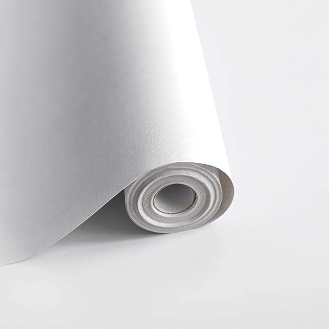 Safiyya White Peel and Stick Matte White Contact Paper 14.2" x 393" Self Adhesive Removable Wallpaper for Bedroom and Bathroom