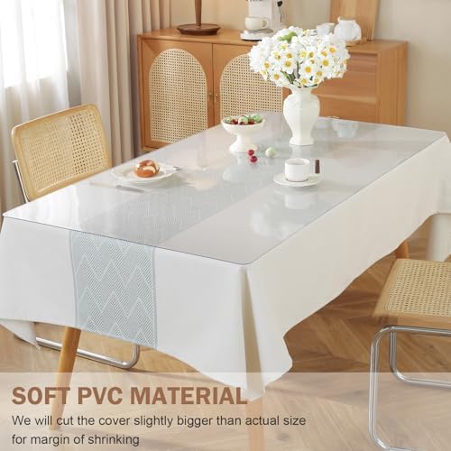 LovePads Frosted Table Cover Protector 19 x 39 in, 1.5mm Thick Plastic Mat