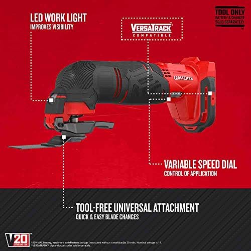 CRAFTSMAN V20 Power Tool Combo Kit, 7-Tool Cordless Power Tool Set with 2 Batteries and Charger (CMCK700D2)