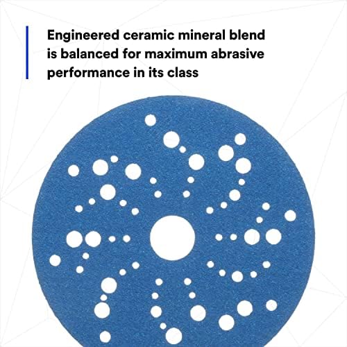 3M Hookit Blue Abrasive Discs 36157, 5 in, 80+ Grade, Pack of 50