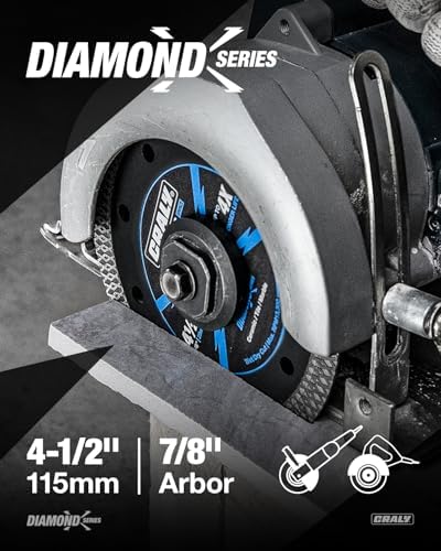 CRALY 4-1/2 Inch Super Thin Diamond Blade, 7/8 in Arbor, 4.5'' Diamond Tile Blade for Angle Grinder & Tile Saw, Diamond Cutting Wheel for Cutting Ceramic, Tile, Marble, Granite, Brick, Porcelain, 5PC