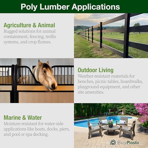 BuyPlastic Tangent Poly Lumber - Pink, 1x6 (0.75" x 5.5"), 36" Length - HDPE Plastic Board for Outdoor Furniture and More