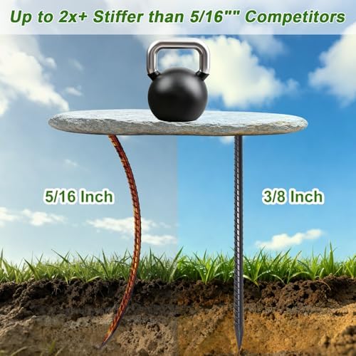 AAGUT Straight Rebar Stakes 16 Inch 3/8 Inch Thickness Concrete Form Stakes