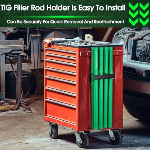 DoubleFill 9 Pcs Welding Rod Storage Set 8 Slot Tig Welding Filler Rod Holder with 8 Pcs 40 Inch Tungsten Electrode Storage Tubes Wall Mount Organizer Welder Tools Supplies