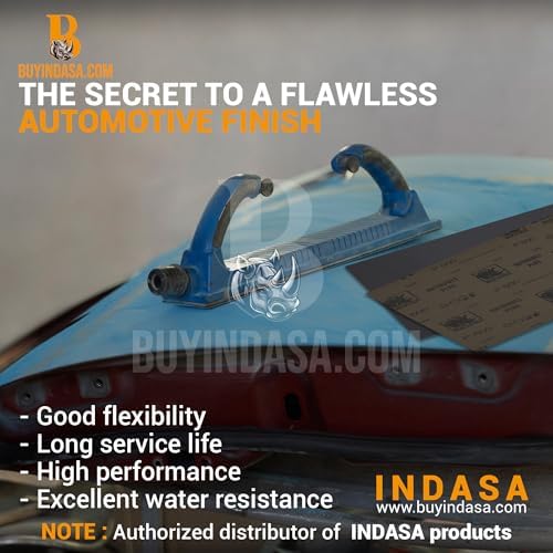 Indasa 50 PCS 9x11” Wet & Dry Sandpaper Sheets, 400 GRIT, Rhynowet Clog-Resistant Abrasive for Wood, Metal, Auto, Paint & Clear Coat Finishing, Sand Paper Aluminum Oxide, Plusline