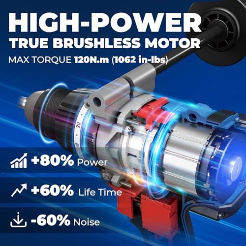 Dong Cheng 1062 in-lbs(120Nm) 20V Brushless Cordless Hammer Drill