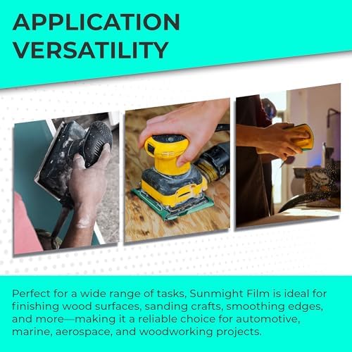 Sunmight Film 180 Grit Sandpaper Roll 2-3/4" x 45 Yards – PSA Longboard Sandpaper – Adhesive Backed for Auto Body, Wood, Metal, Marine & Aerospace – Durable Polyester Backing for Smooth, Even Sanding