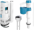 2-Inch Dual Flush Valve Replacement Kit for One-Piece Toilets - Includes 2.2" Threaded Button, 8.2" Flush Valve & Fill Valve - Fits 10-13.5" Tanks with 2.56-2.76" Drain Holes