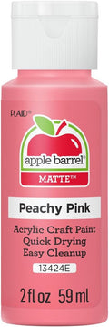 Apple Barrel Acrylic Paint, Peachy Pink 2 fl oz Classic Matte Acrylic Paint For Easy To Apply DIY Arts And Crafts, Art Supplies With A Matte Finish- Pack of 1