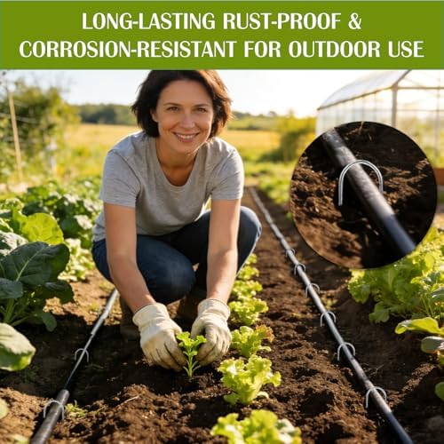 Whonline 22 Pack Landscape Staples, 6 Inch Round-top Garden Stakes
