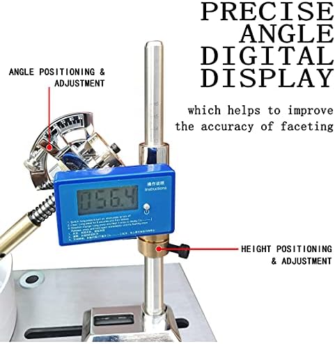 Gem faceting grinding machine 180W&3000RPM Stepless speed regulation,Strong powerful motor,Low noise & Stable Jewel Angle Polisher,for Jewelry,Jade, Gem and precious metals, etc. Polisher