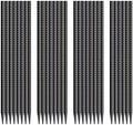 16 Inch Rebar Stakes 30 Pack Heavy Duty Ground Anchors with Chisel Point End Long Straight Steel Tent Stakes 3/8" Thickness Metal Spikes Black Coated for Concrete Timber Camping Garden Plant