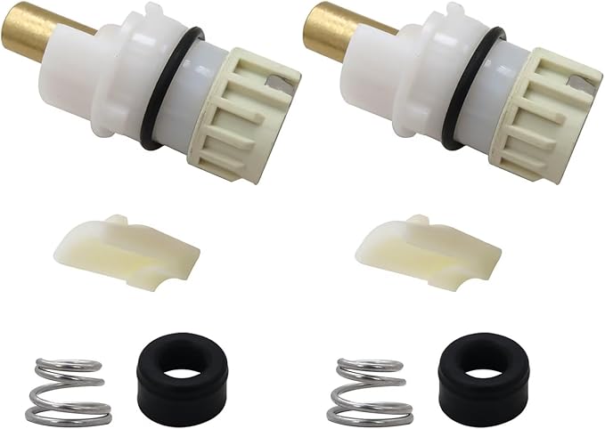 RP25513 Faucet Stem Assembly Kit - 2x Faucet Stem Repair for Delta Two Handle Bathroom, Kitchen, Sink, and Bathtub Faucets - Fix Leaks with Lasting Stem, Spring & Seat for Hot and Cold Water