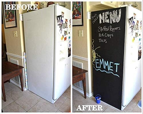 Chalkboard Blackboard Paint - Brush on Wood, Metal, Glass, Wall, Plaster Boards Sign, Frame or Any Surface. Use with Chalk Pen Wet Erase, Non-Toxic - Matte Finish [Black] - (33.8oz Cover 129 sf)