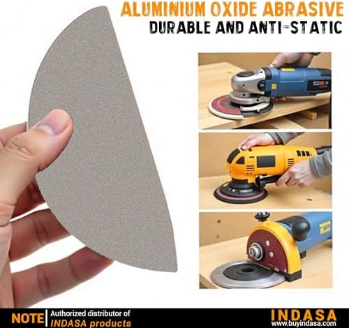 Indasa 5" Rhynostick 100 PCS – 800 Grit PSA Sanding Discs – Flexible Anti-Clog, High-Performance Adhesive Disc Anti-Clog, Dust-Free, Aluminum Oxide + Lubricant Coating, Auto – Wood, Metal, Paint Prep