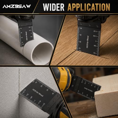 AMZBSAW 200PCS Titanium & HCS Oscillating Blades for Wood, Metal & Plastic