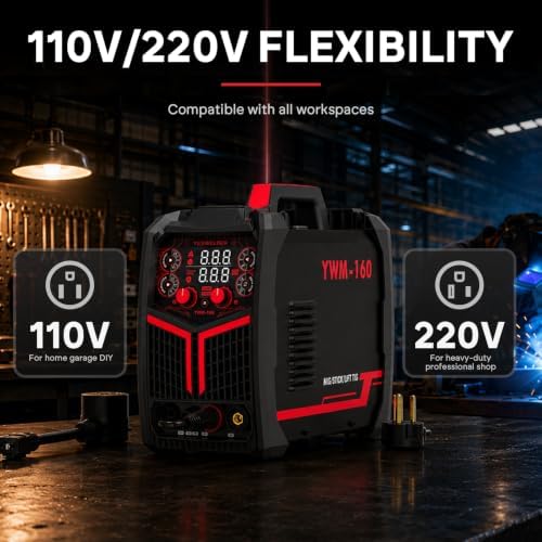 YESWELDER 160A MIG Welder, 110V/220V MIG/Flux Core/Lift TIG/Stick