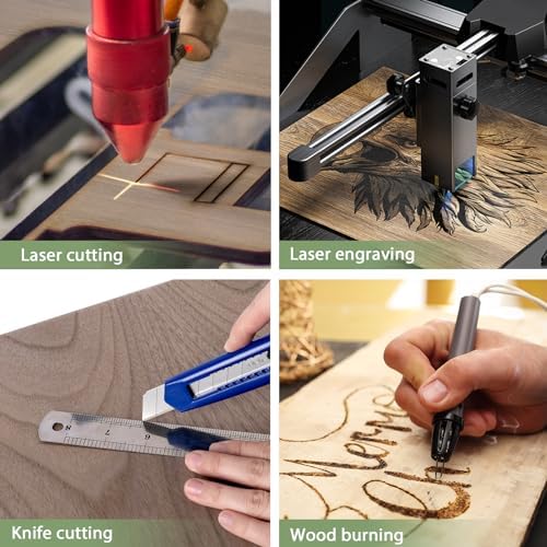 8 Pack Walnut Plywood Sheets 12x12x1/8 Inch,3mm Plywood for Laser Cutting & Engraving,Unfinished Wood for Crafts,Wood Burning,Architectural Models
