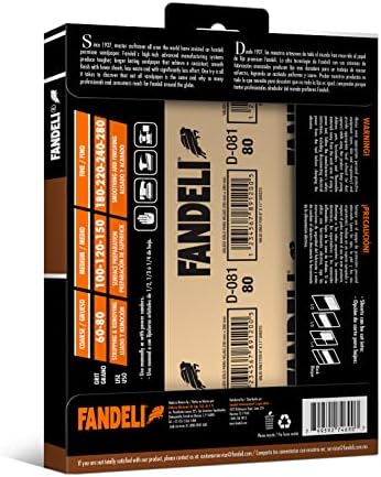 Fandeli | Multi-Purpose Sanding Paper | Assorted Grits (80,120,220) | 25 Sheets of 9'' x 11'' | Perfect for Sanding Metal and Sanding Wood | Hand Sanding | Orbital Sanders