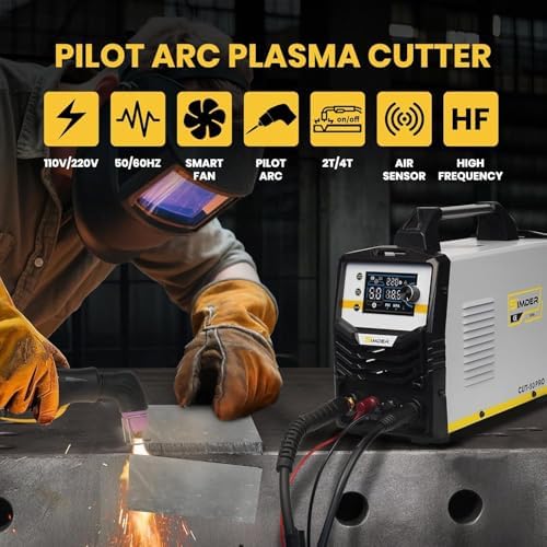 SSIMDER 50A Plasma Cutter, Non-Touch Pilot Arc with 55Pcs Consumables