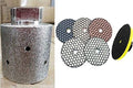 3" Diamond Vacuum Brazed Grinding Drum Wheels 4" Diamond Resin Dry Polishing Pad 5 Step stone concrete granite marble countertop sink hole arc inner polishing angle grinder wet polisher sander