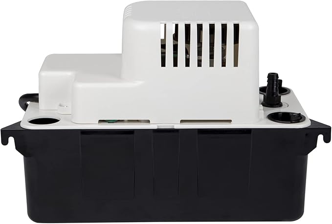 Little Giant VCMA-15UL 115 Volt, 65 GPH, 1/50 HP Automatic Condensate Removal Pump for HVAC/Refrigeration Systems/Dehumidifiers (no safety switch), 6-Foot Cord, Black/White, 554401