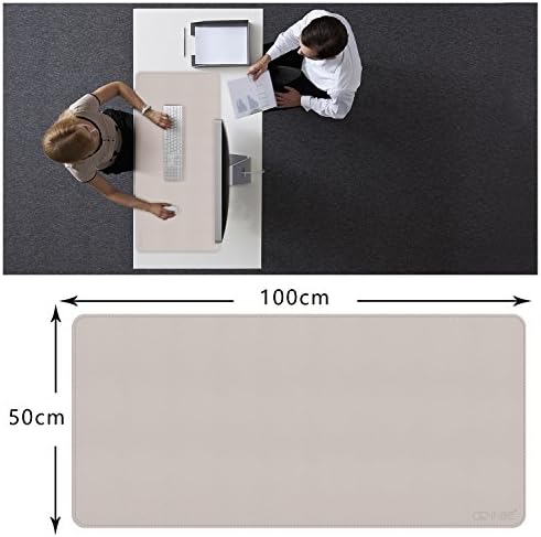 CENNBIE 39.3" x 19.6" Leather Desk mat,Perfect Desk Mate for Office(Cream)