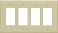 ENERLITES Decorator Light Switch or Receptacle Outlet Wall Plate, 4-Gang 4.88" x 8.58", Gloss Finish, Mid-Size, Unbreakable Polycarbonate Thermoplastic, UL Listed, 8834M-I, Ivory