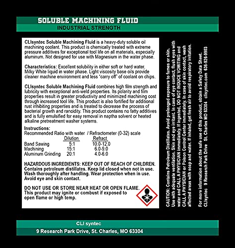 Premium Soluble Machining Fluid - 128 FL. OZ. (1 Gallon) Non-Chlorinated Coolant
