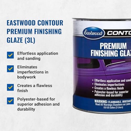 Eastwood Contour Premium Finishing Glaze | Easy-to-Apply Gloss Polyester Glaze Putty For Auto Bodyworks | Eliminates Imperfections and Creates Flawless Smooth Finish | 3L
