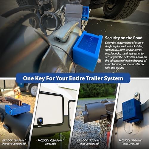 PACLOCK's 79-Series Universal Trailer Lock, UCS, 383" Pin for 1UP® Wheel Lock (QR/HD), Keyed Alike U-Pick!, 304 Stainless Steel