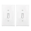 Baomain 2-Pack 15 Amp Toggle Light Switch with Wall Plate, Single Pole, Residential/Commercial Grade, On/Off Switch, Glossy White, UL Certified
