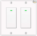 Alexa Light Switch, Double Smart WiFi Light Switches, Smart Switch 2 Gang Compatible with Alexa and Google Home, Neutral Wire Needed, with Remote Control, Timing Schedule, No hub Required (2Pack)