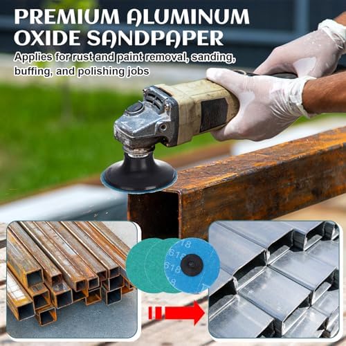 Newwiee 150 Pcs 3 Inch Sanding Discs 80 Grit 3 Inch Twist Lock Grinding Disc Zirconia Quick Change Lock Grinder Sanding Discs for Surface Prep Strip Grind Polish Finish Burr Rust Paint Removal