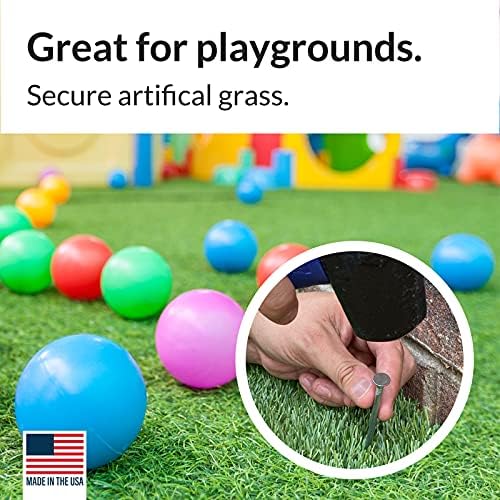 Pinnacle Mercantile 550 ct Artificial Turf Stakes Galvanized Nails for Fake Landscaping Grass Outdoor, Heavy-Duty, Rust Resistant Security 5.5” Long, 1/8” Thick 18 lb Box