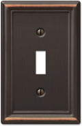 Amerelle 149TDB Chelsea Wallplate, 1 Toggle, Steel, Aged Bronze, 1-Pack