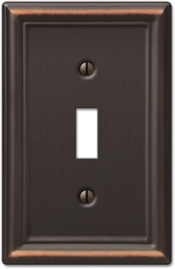 Amerelle 149TDB Chelsea Wallplate, 1 Toggle, Steel, Aged Bronze, 1-Pack