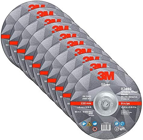 3M Silver Depressed Center Grinding Wheel, 87449, 36+, T27 Quick Change