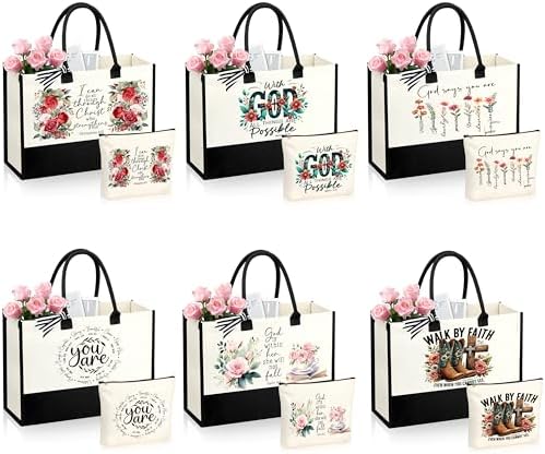 12 Pcs Gifts for Women Birthday Gift for Women Tote Bag& Make Up Bag Gifts for Womens Friendship Gift for Womens