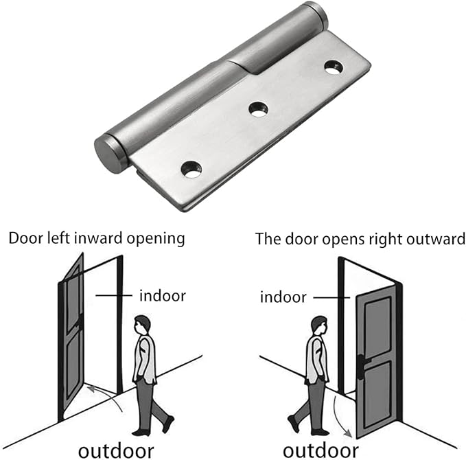2pcs Stainless Steel Lifting Hinge 3" Rising Butt Handed Lift Off Door Hinge Right