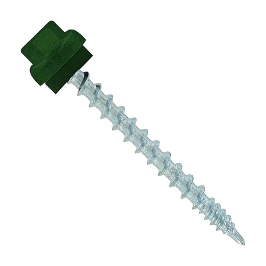 Fasteners Plus ST Fastening ZXL Woodbinder Metal-to-Wood #10 x 2 Forest Green Screws with EPDM Rubber Washer, 250-Count - Designed for Metal Roofing and Siding Panels