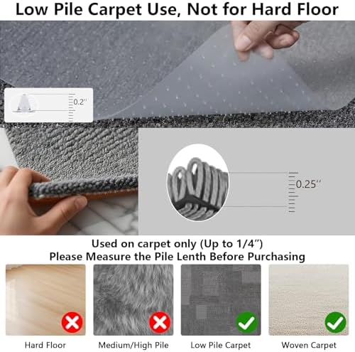 AiBOB Office Chair Mat for Carpet, 36" x 48" Clear Design for Gaming
