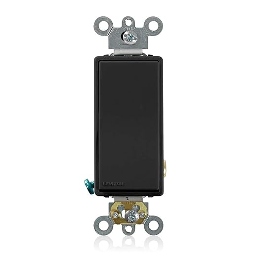 Leviton 20-Amp 120/277-Volt Decora Plus Rocker Single-Pole AC Quiet Switch, 5621-2E, Black