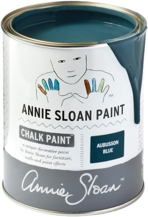 Annie Sloan Chalk Paint® (Aubusson Blue, 1 Litre/33.8 Fl Oz) a unique decorative paint for furniture, cabinets and home décor with no sanding or priming