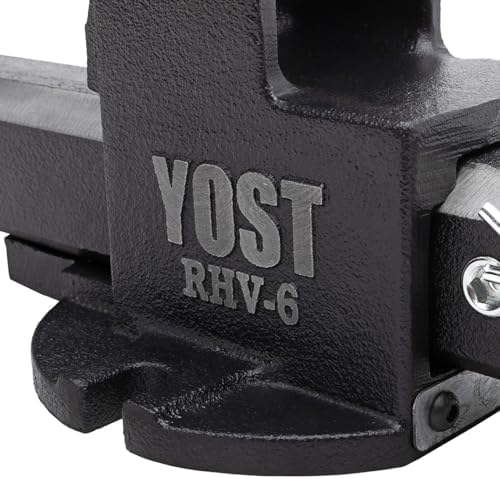 Yost Vise RHV-6 6-Inch Truck Trailer Receiver Vise | Heavy Duty Portable Work Vise | 5.9" Jaw Width, 5.81" Max Jaw Opening, 4.96" Throat | Fits Standard 2" Hitch with Hitch Pin Included