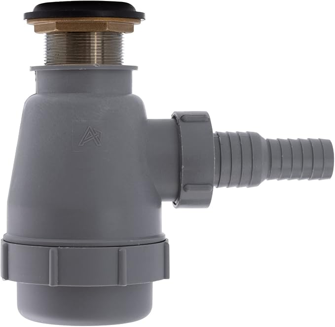 Ambassador Marine - 1-1/2 inch Drain, Flip Trap Sink Drain - no Overflow, 3/4 inch & 1 inch Hose Barb - Chrome - S01-0308-CP-W