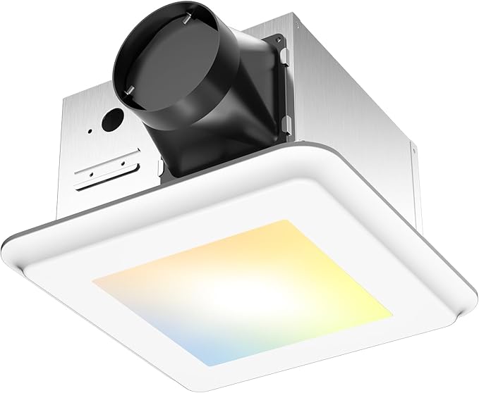Amico Bathroom Exhaust Fan with Light, 110 CFM, 1.0 Sones, 5CCT, 1000LM, Easy Installation, Ceiling Mount Bathroom Fan, Adjustable Bath Exhaust Vent with light, ETL & FCC Certified
