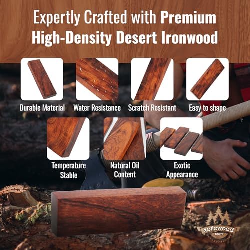 IECAP LLC Desert Ironwood Blanks Pack of 1 — Exotic Hardwood Lumber Block for Woodworking, Wood Carving & DIY Crafts — Natural Iron Wood for Knife Handles, Tool Grips & Pen Turning (12 x 2 x 2 in)