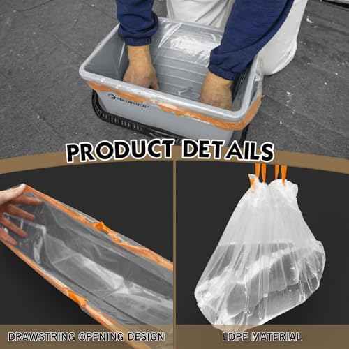 ROLLINGDOG 12 inch Disposable Paint Bucket Liners